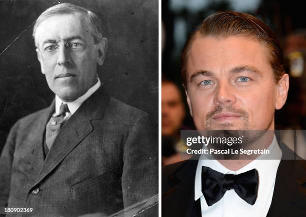 In this composite image a comparison has been made between Woodrow Wilson and Leonardo DiCaprio. Leonardo DiCaprio will reportedly Woodrow Wilson in...