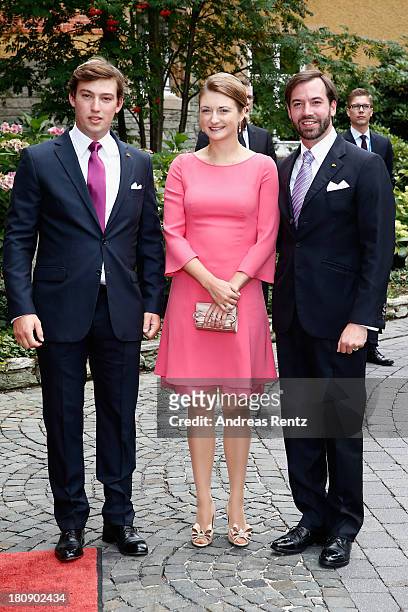 Prince Sebastien of Luxembourg, Her Royal Highness Crown Princess Stephanie of Luxembourg and His Royal Highness Crown Prince Guillaume of Luxembourg...