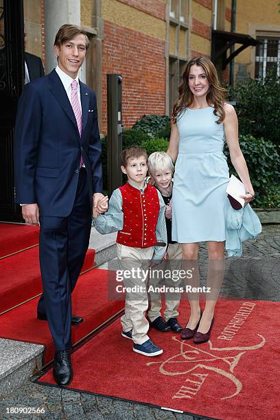 Prince Louis of Luxembourg, Prince Gabriel of Luxembourg, Prince Noah of Luxmebourg and Princess Tessy of Luxembourg arrive at their Civil Wedding...