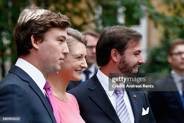Prince Sebastien of Luxembourg, Her Royal Highness Crown Princess Stephanie of Luxembourg and His Royal Highness Crown Prince Guillaume of Luxembourg...
