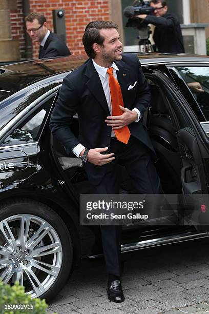 Prince Felix Of Luxembourg arrives to his Civil Wedding Ceremony at Villa Rothschild Kempinski on September 17, 2013 in Konigstein, Germany.