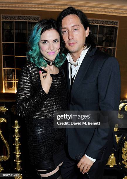 Edie Langley and Carl Barat attend the Marie Claire 25th birthday celebration featuring Icons of Our Time in association with The Outnet at the Cafe...