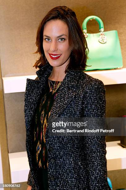Actress Julie Fournier attends 'Vogue Fashion Night Out 2013' at Dior, Rue Royale in Paris on September 17, 2013 in Paris, France.