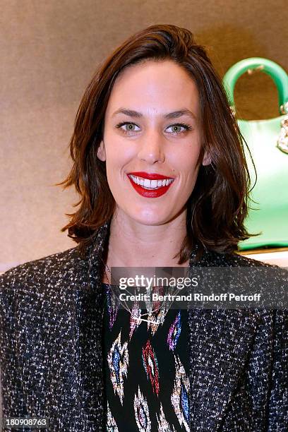 Actress Julie Fournier attends 'Vogue Fashion Night Out 2013' at Dior, Rue Royale in Paris on September 17, 2013 in Paris, France.