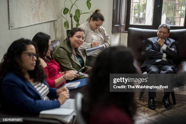 Representative-elect Andrea Villagrán, during a meeting with the team of advisors of the political party Movimiento Semilla in Guatemala City on...