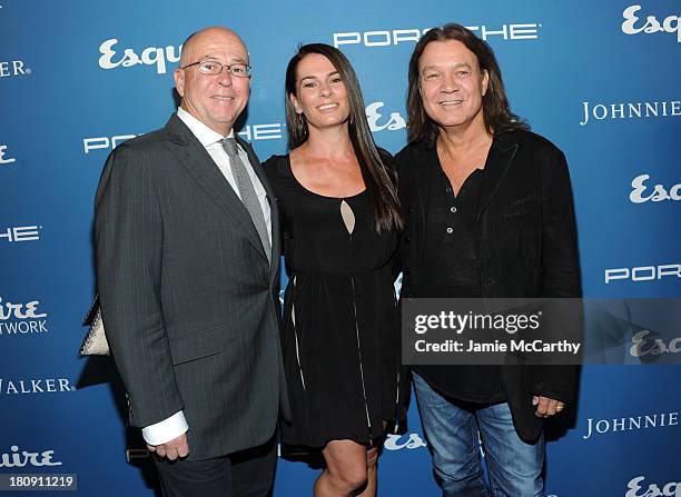 Esquire Editor-in-Chief David Granger, Janie Liszewski, and Musician Eddie Van Halen attend the Esquire 80th anniversary and Esquire Network launch...