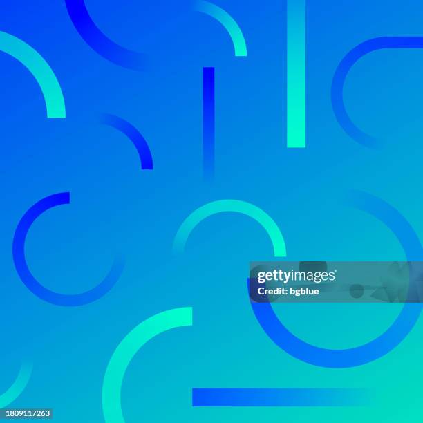 ilustraciones, imágenes clip art, dibujos animados e iconos de stock de diseño abstracto con formas geométricas - trendy blue gradient - the void