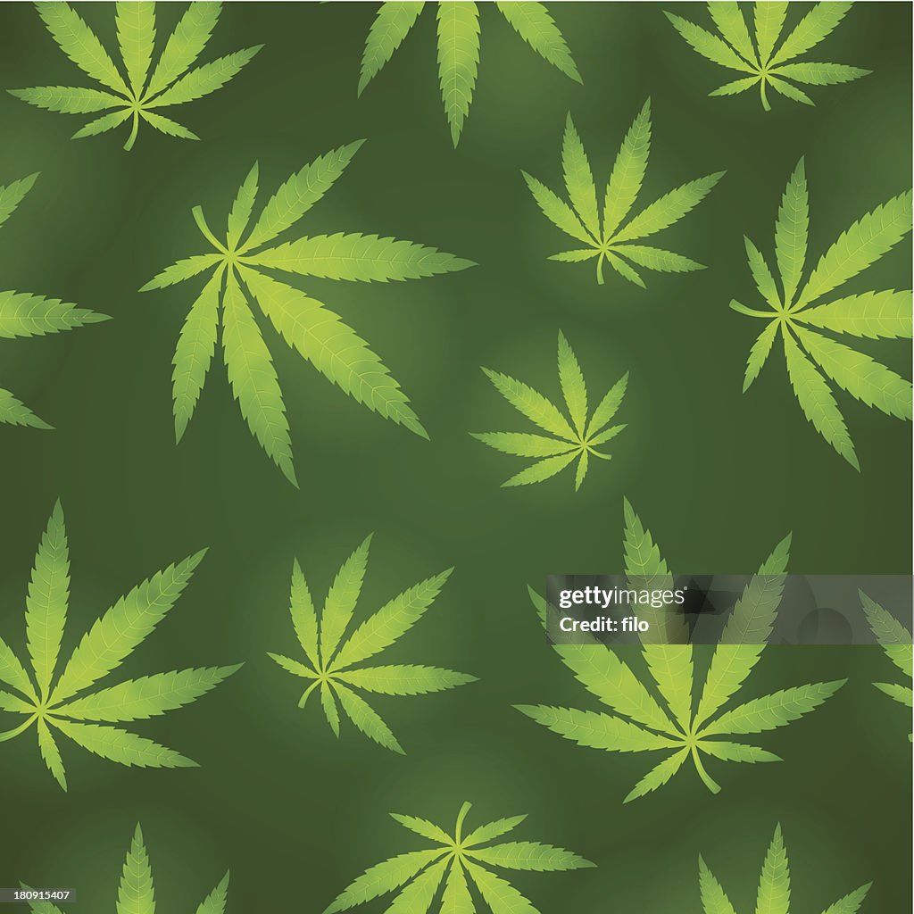 Marijuana sem costura fundo