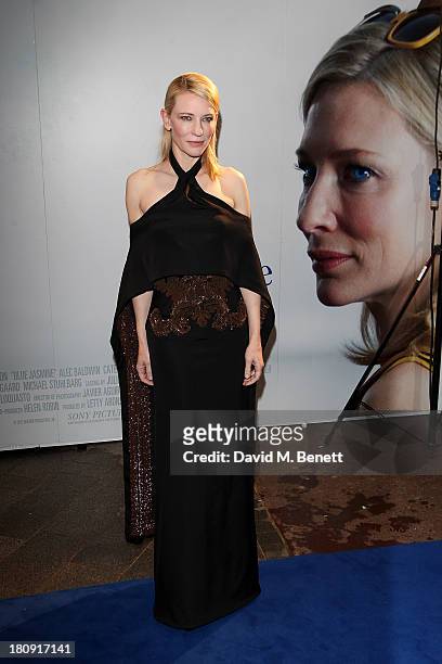Cate Blanchett attends the UK premiere of "Blue Jasmine" at Odeon West End on September 17, 2013 in London, England.