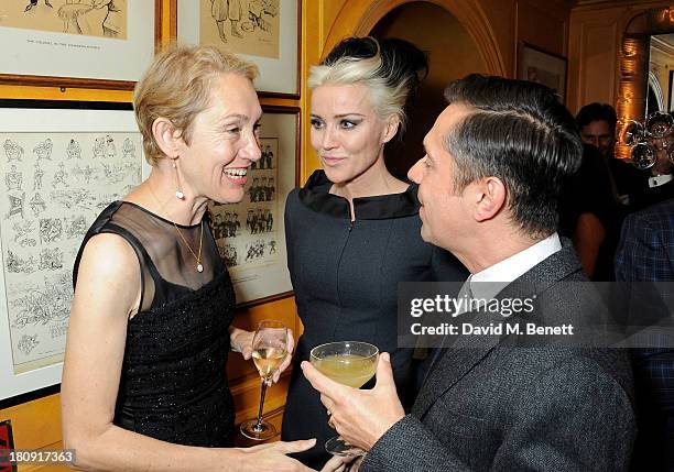 Justine Picardie, Daphne Guinness and guest attend the Harper's Bazaar London Fashion Week SS14 closing party at Annabel's on September 17, 2013 in...