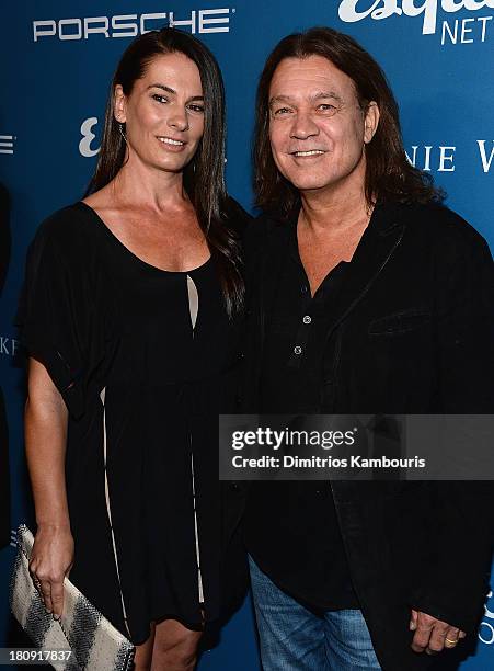 Janie Liszewski and Eddie Van Halen attend Esquire 80th Anniversary And Esquire Network Launch Celebration at Highline Stages on September 17, 2013...