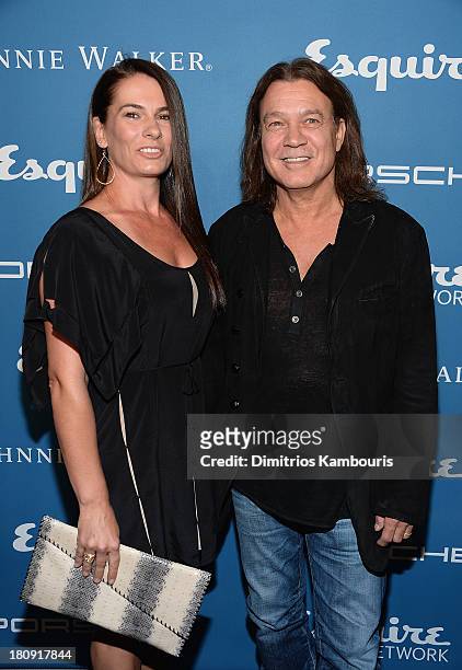 Janie Liszewski and Eddie Van Halen attend Esquire 80th Anniversary And Esquire Network Launch Celebration at Highline Stages on September 17, 2013...