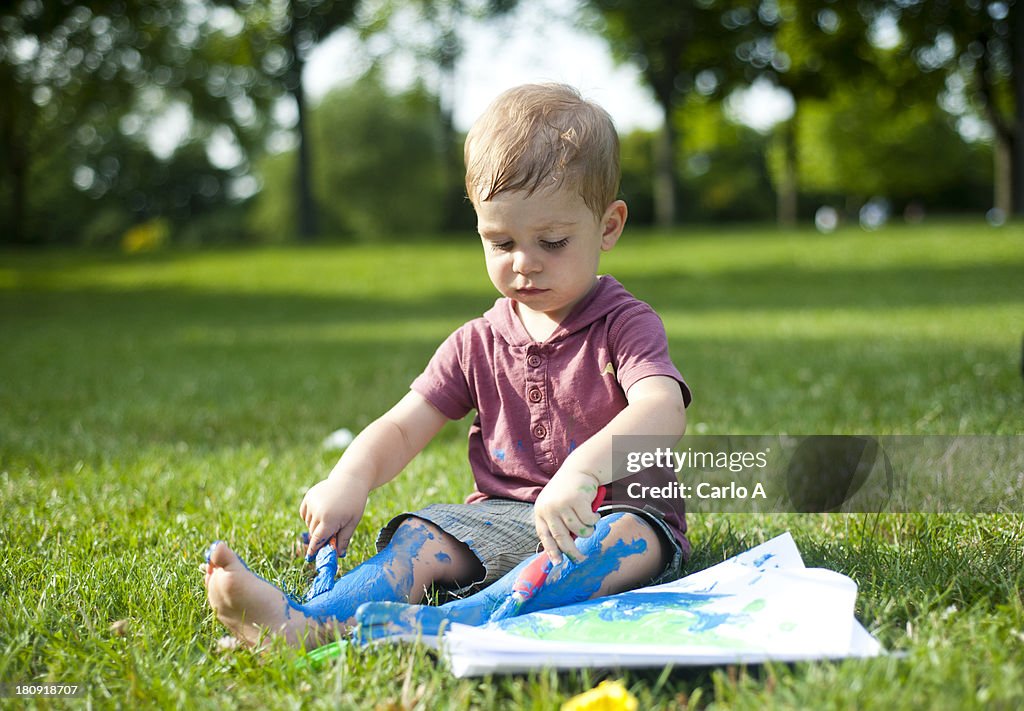 Baby boy painting