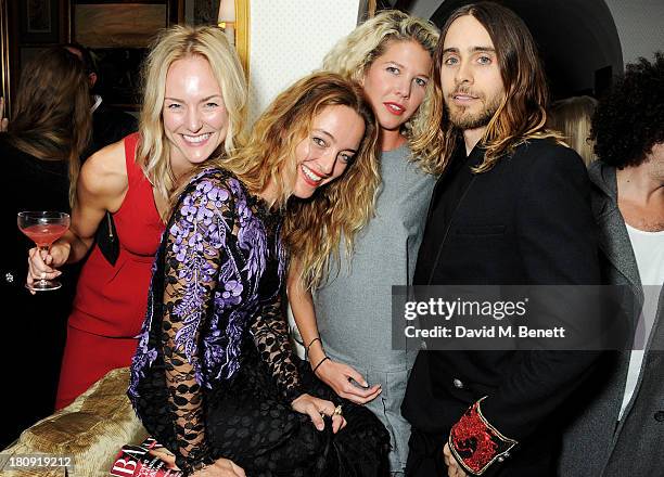 Alice Temperley and Jared Leto attend the Harper's Bazaar London Fashion Week SS14 closing party at Annabel's on September 17, 2013 in London,...