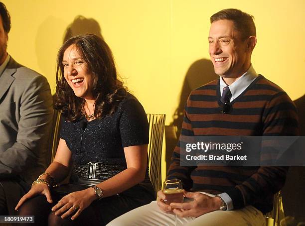 Journalist Ingrid Abramovitch and artist Jonathan Adler attend NYC Bing redesign panel featuring Jonathan Adler and David Bromstad on September 17,...