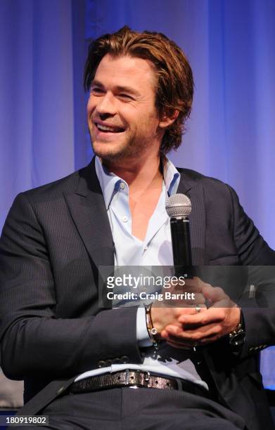 Chris Hemsworth attends The Academy Of Motion Picture Arts And Sciences official Academy member screening of "Rush" on September 17, 2013 in New York...