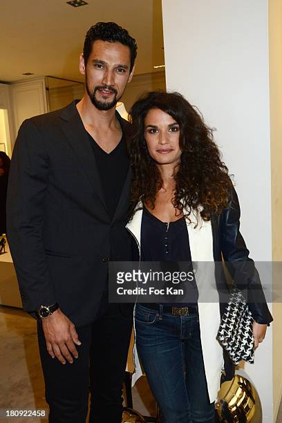 Actors Stany Coppet and Barbara Cabrita attend the Christian Dior Shop Cocktail during the Vogue Fashion Night Out on Rue Saint Honore on September...