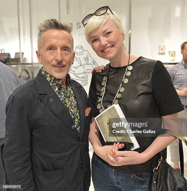 Authors Simon Doonan and Leslie McKenzie attend Barneys New York Cocktail Event with Simon Doonan and "Man Repeller" Leandra Medine at Barneys New...