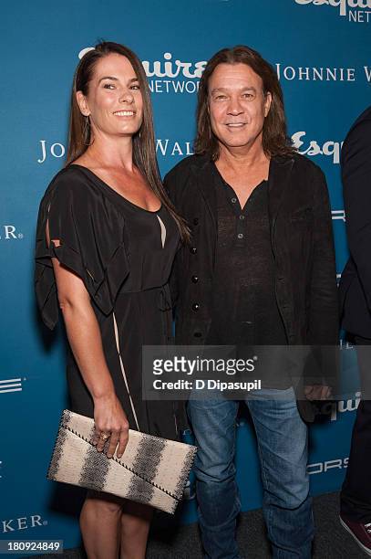 Eddie Van Halen and wife Janie Liszewski attend the Esquire 80th Anniversary And Esquire Network Launch Celebration at Highline Stages on September...