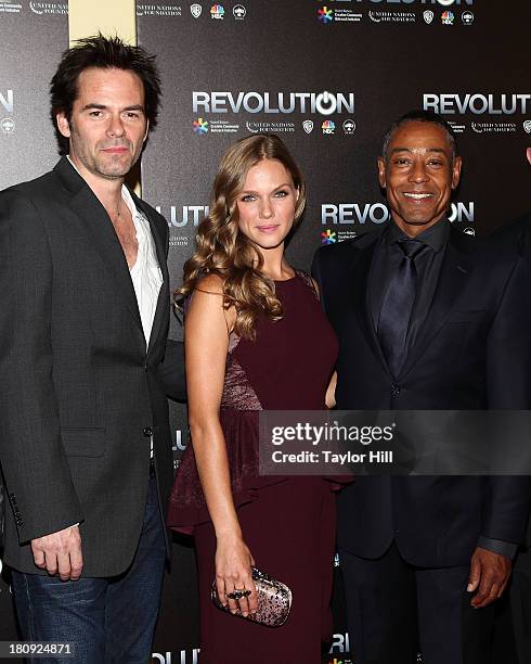 Billy Burke, Tracy Spiridakos, and Giancarlo Esposito attend "Revolution: The Power Of Entertainment" at United Nations Headquarters on September 17,...