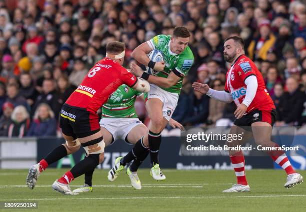 Leicester Tigers' Freddie Steward in action during the Gallagher Premiership Rugby match between Gloucester Rugby and Leicester Tigers at Kingsholm...