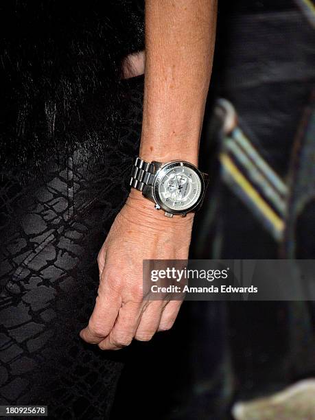 Actress Jodie Fisher attends the Easy Rider The Ride Back "Ride-In" premiere at Bartels' Harley-Davidson on September 17, 2013 in Marina del Rey,...