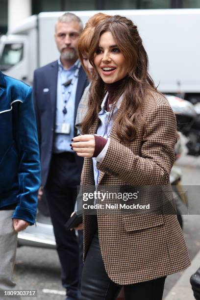 Cheryl outside BBC Radio 2 after they announce the comeback of Girls Aloud on November 23, 2023 in London, England.