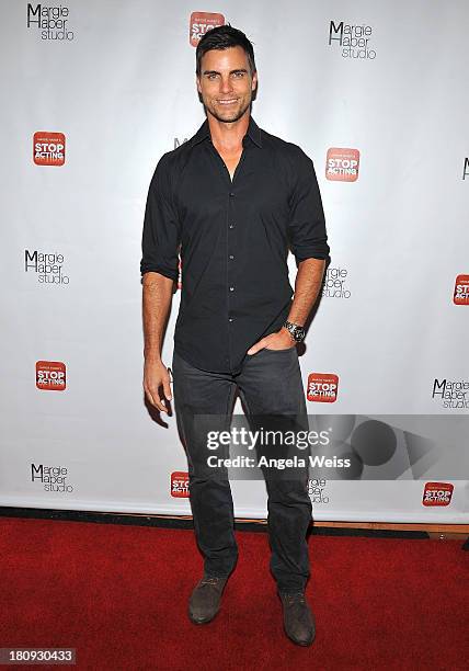 Actor Colin Egglesfield arrives at Margie Haber Studio's 'Stop Acting App: The Audition Class with Margie Haber' release launch party at Aventine...