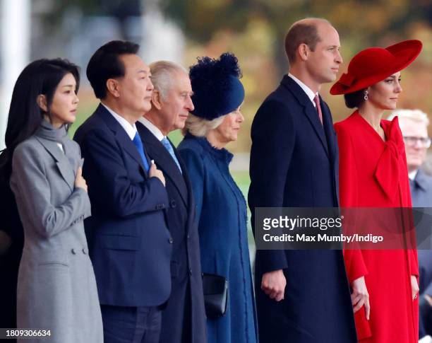 First Lady of South Korea, Kim Keon Hee, President of South Korea, Yoon Suk Yeol, King Charles III, Queen Camilla, Prince William, Prince of Wales...