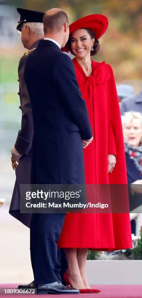 Prince William, Prince of Wales and Catherine, Princess of Wales attend a ceremonial welcome, at Horse Guards Parade, for the President and the First...