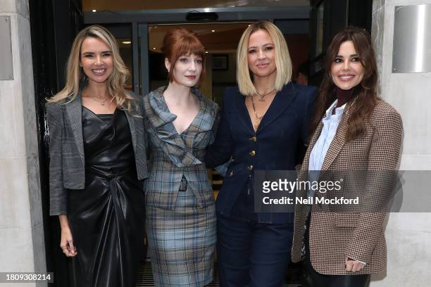 Nadine Coyle, Kimberley Walsh, Nicola Roberts and Cheryl at BBC Radio 2 to announce the comeback of Girls Aloud on November 23, 2023 in London,...