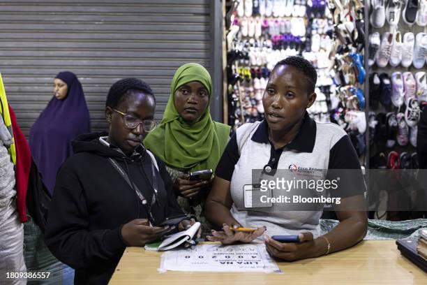Kenya Revenue Authority tax agents visit a business in the Eastleigh district of Nairobi, Kenya, on Thursday, Oct. 19, 2023. Deploying 1,400 tax...