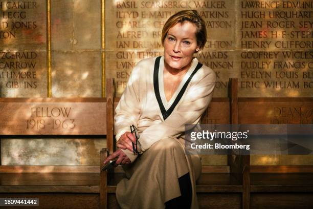 Gillian Tett, provost of King's College, inside the King's College Chapel at Cambridge University in Cambridge, UK, on Tuesday, Nov. 28, 2023. The...