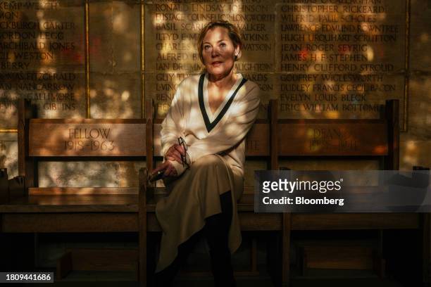 Gillian Tett, provost of King's College, inside the King's College Chapel at Cambridge University in Cambridge, UK, on Tuesday, Nov. 28, 2023. The...