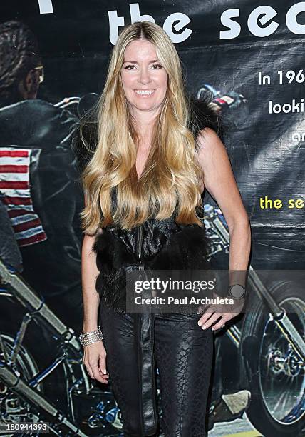 Actress Jodie Fisher attends the screening of Easy Rider The Ride Back "Ride-In" at Bartels' Harley-Davidson on September 17, 2013 in Marina del Rey,...