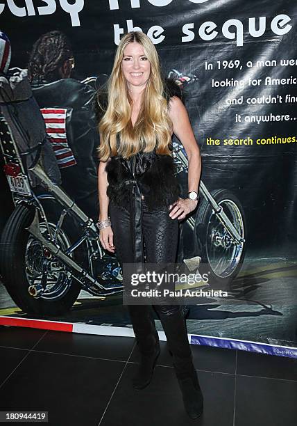 Actress Jodie Fisher attends the screening of Easy Rider The Ride Back "Ride-In" at Bartels' Harley-Davidson on September 17, 2013 in Marina del Rey,...