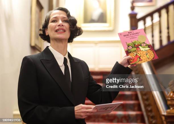 Gaby Wood, Director of the Booker Prize Foundation makes a speech during the Booker Prize Foundation reception hosted by Queen Camilla at Clarence...