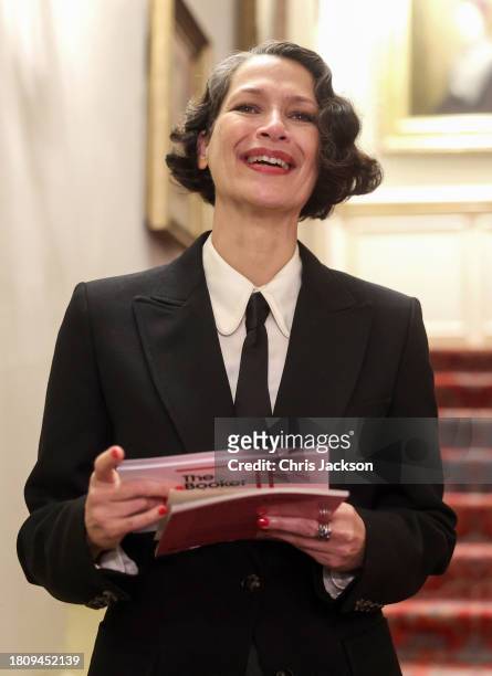 Gaby Wood, Director of the Booker Prize Foundation makes a speech during the Booker Prize Foundation reception hosted by Queen Camilla at Clarence...