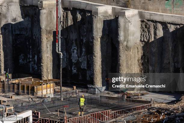 General view of the construction site of the so called CityWave urban regeneration project, CityLife district, on November 23, 2023 in Milan, Italy....