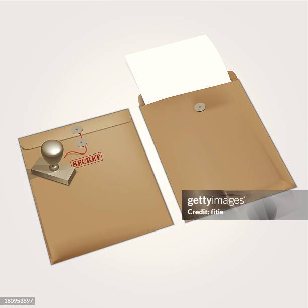 manila envelope - confidential manila envelope stock illustrations