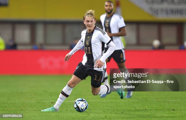 Julian BRANDT of Germany plays the ball during the international friendly match between Austria and Germany at Ernst Happel Stadion on November 21,...