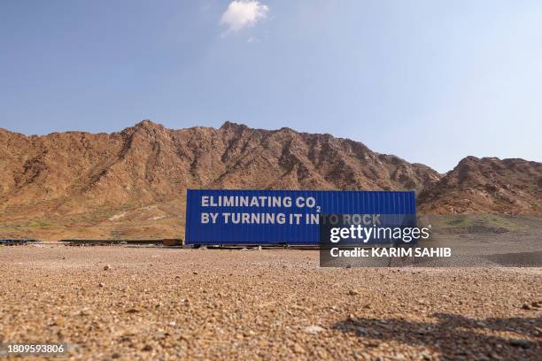 General view shows the ADNOC Facility in Fujairah on November 28, 2023. Using novel technology developed by Omani start-up 44.01, the solar-powered...