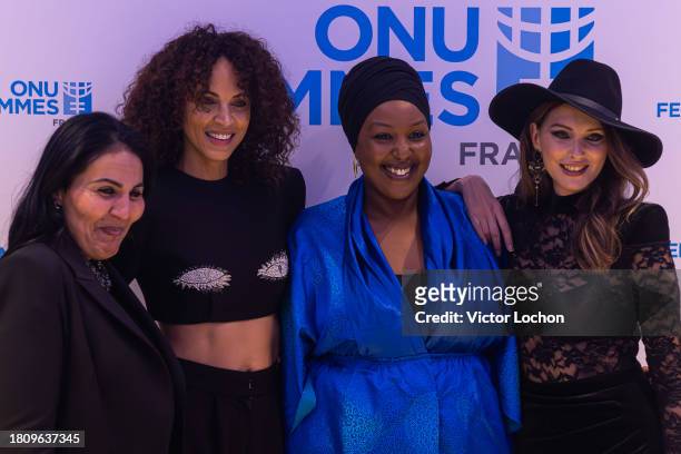 Sofia Khelloqi, Noémie Lenoir, Aïssatou Diallo Sagna et Frédérique Bel au 10ème anniversaire de l'association "ONU Femmes France" à Pavillon Vendôme...