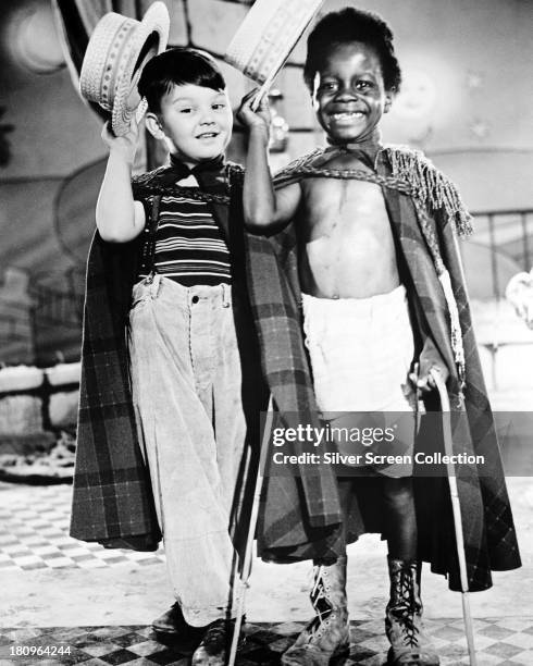 American child actors Eugene Gordon Lee and Billie 'Buckwheat' Thomas in a promotional still for 'Clown Princes' a film in the the MGM 'Our Gang'...