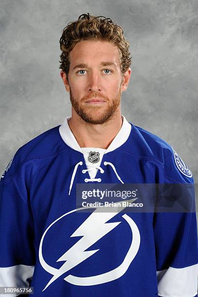 Ryan Malone of the Tampa Bay Lightning poses for his official headshot for the 2013-2014 season on September 11, 2013 at the Tampa Bay Times Forum In...