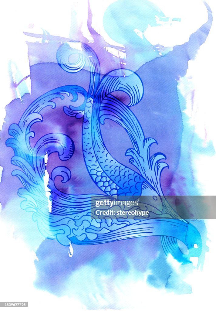 Fish On Ink High-Res Vector Graphic - Getty Images