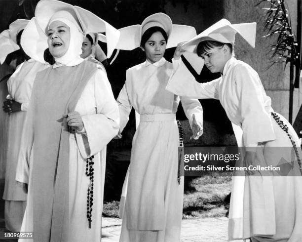 Marge Redmond as Sister Jacqueline, Linda Dangcil as Sister Ana, and Sally Field as Sister Bertrille, in 'To Fly or Not to Fly', an episode of the US...