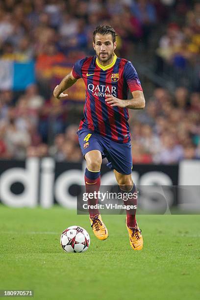 Cesc Fabregas of FC Barcelona during the Champions League match between FC Barcelona and Ajax Amsterdam on September 18, 2013 at the Camp Nou stadium...