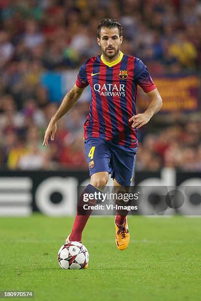 Cesc Fabregas of FC Barcelona during the Champions League match between FC Barcelona and Ajax Amsterdam on September 18, 2013 at the Camp Nou stadium...