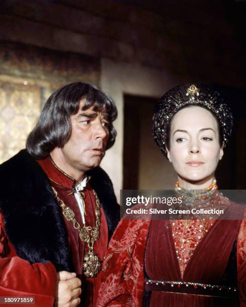 British actors Paul Hardwick , as Lord Capulet, and Natasha Parry as Lady Capulet, in 'Romeo And Juliet', directed by Franco Zeffirelli, 1968.